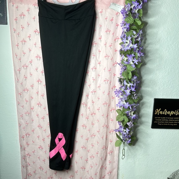 LULAROE TC (sz12-18) Cancer Awareness BLK leggings - Picture 4 of 10